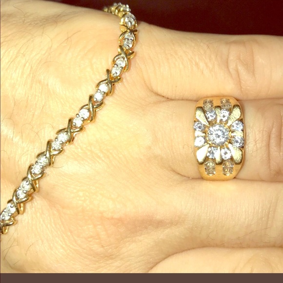 10K gold 3 carats of natural diamond bracelet - Picture 5 of 8